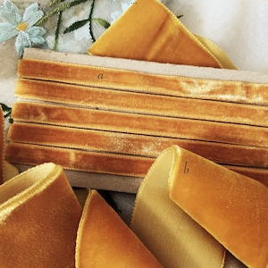 Vintage French Gold-ish Rayon Velvet