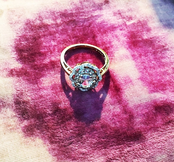 存在感抜群！シルバークレオール 1960 Vintage Silver White Topz / Cz Cluster Ring - Stamped - Size