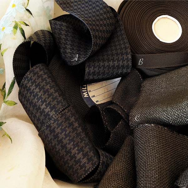 Beautiful Rayon Blend Vintage Millinery Ribbons - Fine Gauzy Wool Blend Ribbon - Craft Hat Bands Belting Bags Cushions