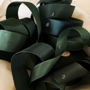 Vintage Rayon Grosgrain / Petersham - Shades of Green Vintage Bottles
