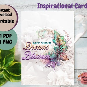 Druckbare inspirierende Karte/Schmetterlinge/Blumen/Instant download/printable/leere Karte/illustrierte Karte/blank/Blumenkarte/für Sie