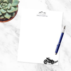 Masculine Personalized Motorcycle Notepad Set Custom Name Monogram 5x7 ...