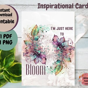 Druckbare inspirierende Karte/Aquarell/Blumen/Instant download/printable/leere Karte/ illustrierte Karte/blank/Blumenkarte/ für Sie