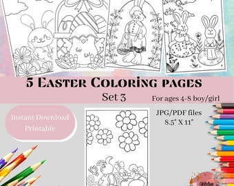 Easter coloring pages for kids, set 3, printable coloring pages, Easter kids activity, Easter coloring pages, Easter crafts, Easter for kids