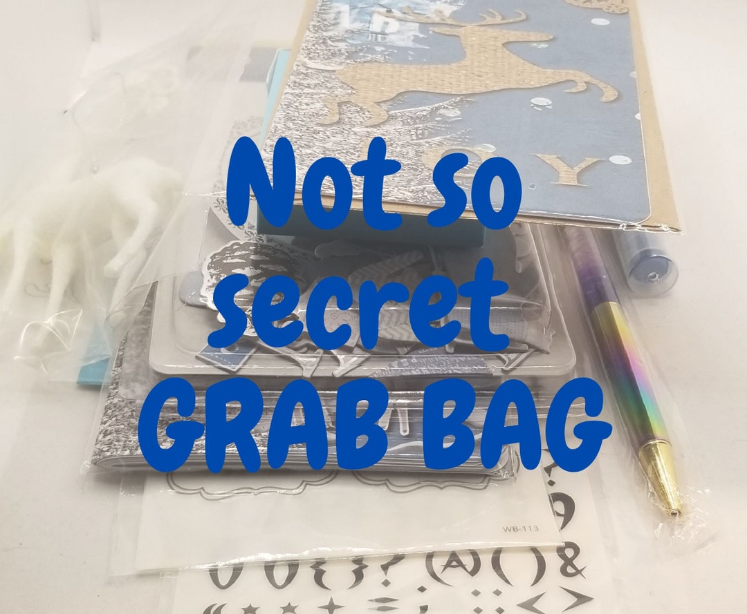 Grab Bag, Stationery Grab Bag, Mystery Grab Bag, Stickers, Stamp Set, Chipboard, Tn Insert