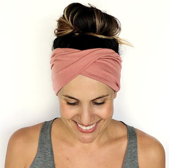 Blush Double Twist Headband - Turban Headband - Wide Headband - Yoga  Headband - Workout Headband - Nurse Headband