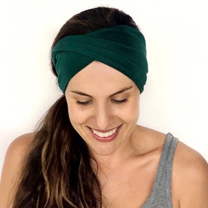 Emerald Double Twist Headband - Turban Headband - Wide Headband - Yoga Headband - Workout Headband