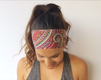 Yoga Running Headband - Wild Abandon Print - Workout Headband - Fitness Wide Nonslip Headband