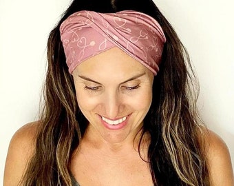 Blush Stethoscope Headband - Wide Headband - Yoga Headband - Workout Headband - Nurse Headband