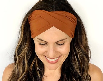 Rustikales Double Twist Stirnband - Turban Stirnband - Breites Stirnband - Yoga Stirnband - Workout Stirnband