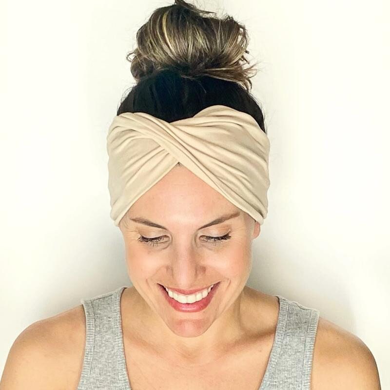 Natural Twist Headband - Turban Headband - Wide Headband - Yoga Headband - Workout Headband