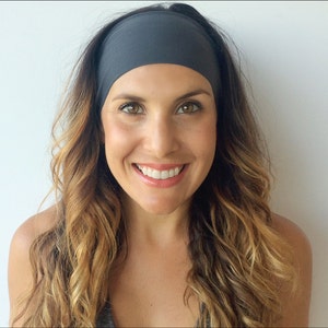 Yoga Headband - Workout Headband - Fitness Headband - Dolphin Grey - Boho Wide Headband