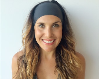 Yoga Headband - Workout Headband - Fitness Headband - Dolphin Grey - Boho Wide Headband