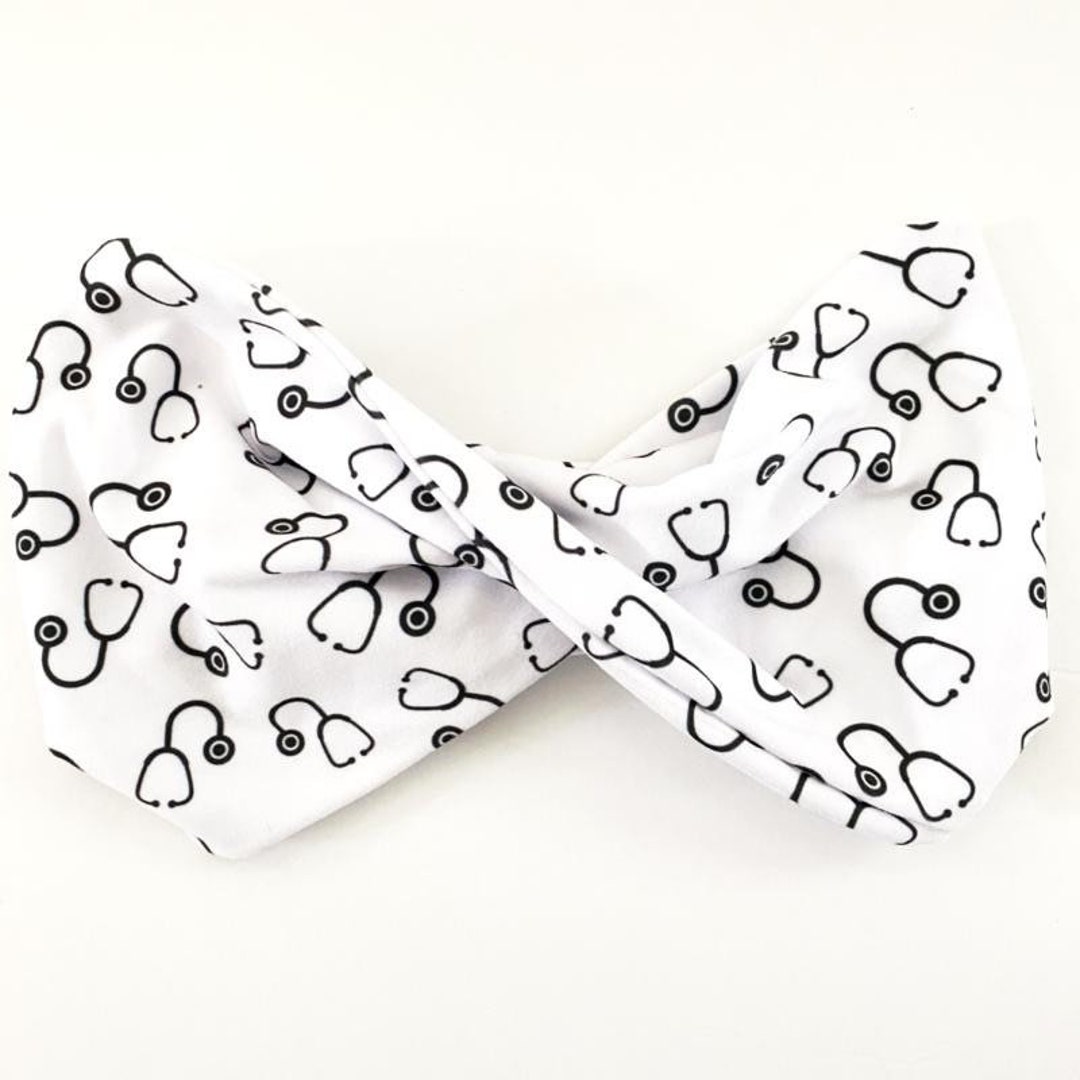 Stethoscope Twist Headband Turban Headband Wide Headband Yoga Headband