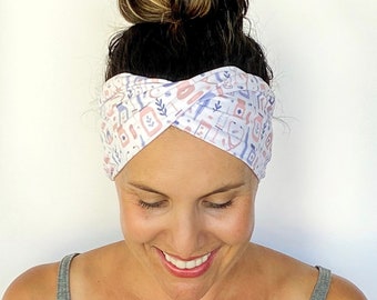 Boho Krankenschwester Twist Stirnband - Turban Stirnband - breites Stirnband - Yoga Stirnband - Workout Stirnband - Krankenschwester Stirnband