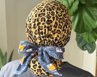 Gorro quirúrgico para amantes de los gatos - Gorro quirúrgico para enfermeras - Gorro quirúrgico cómodo - Gorro quirúrgico con lazo