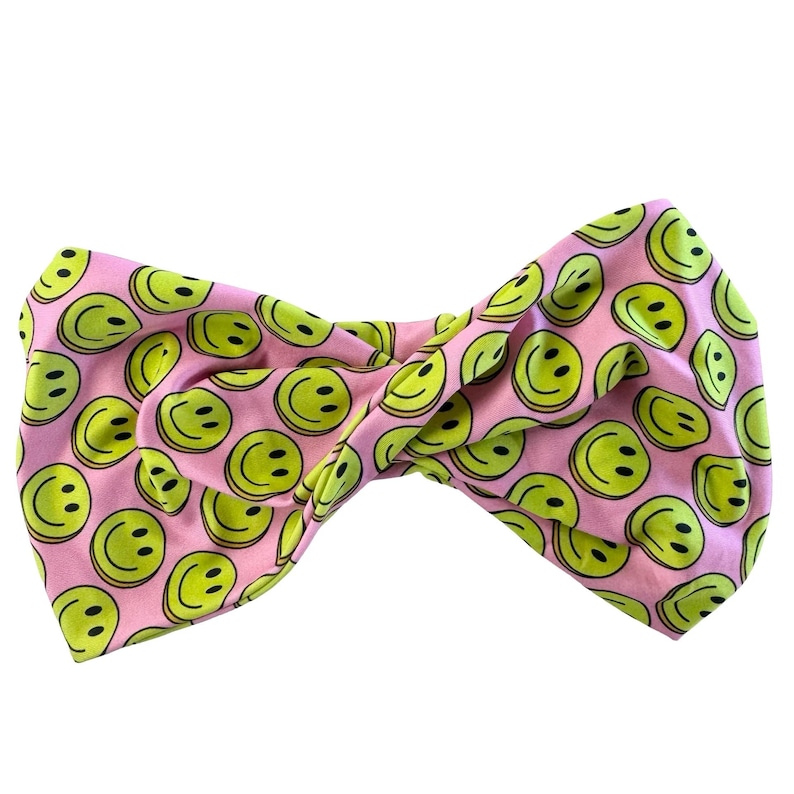 Smiley Face Headband - Nurse Headband - Wide Headband - Yoga Headband - Workout Headband image 1