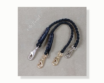 Pocket Watch Fob Strap, Brown or Black - Braided Deerskin Leather - a useful braided strap, strong and attractive with top quality hardware