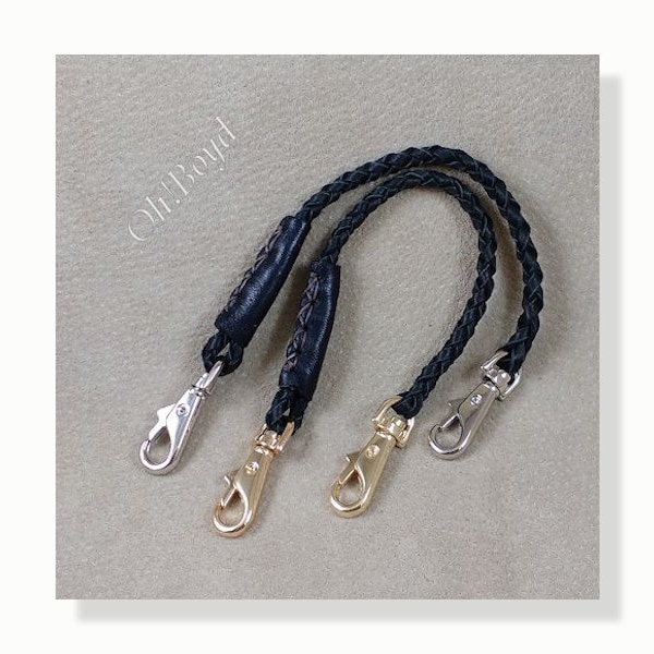 Pocket Watch Fob Strap, Brown or Black - Braided Deerskin Leather - a useful braided strap, strong and attractive with top quality hardware