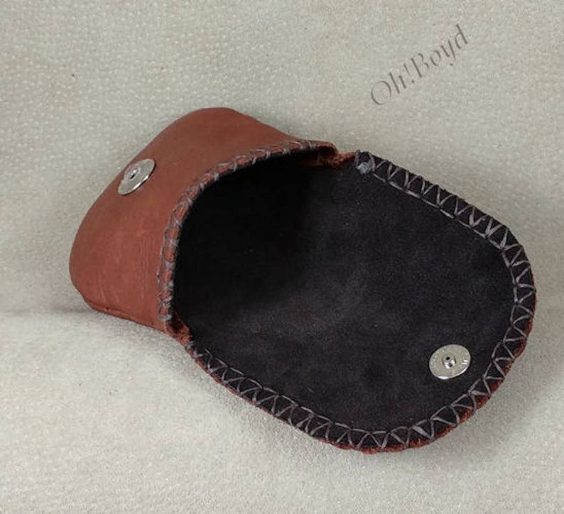 Leather Rosary Case Prayer Bead Case, Protect Spiritual Prayer Beads Like Your Rosary in a Hand Stitched Leather Pouch by OhBoyd image 2