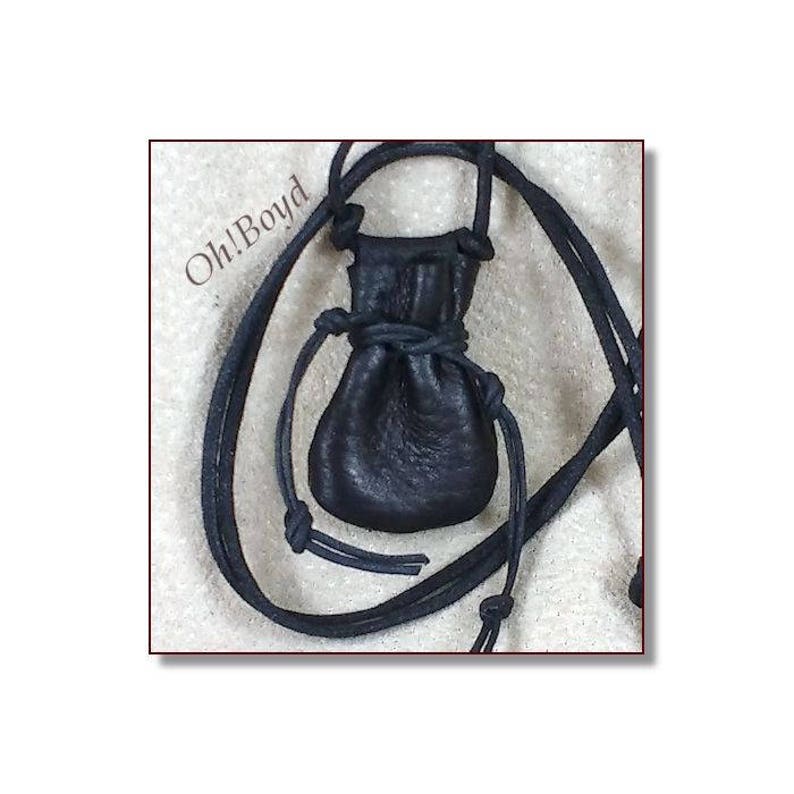 Tiny Drawstring Necklace Pouch Hand Stitched Deerskin Etsy