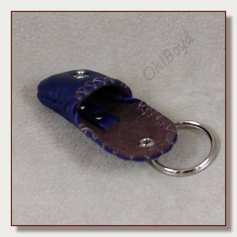 Leather Clipon Key Ring Pouch by OhBoyd hand stitched snap Etsy