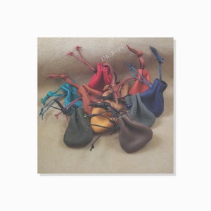 Ten Little Drawstring Pouches, Color: Mixed - Soft Strong Hand Stitched Deerskin, 2-1/2 x 2-1/2-inches - Gift Packages, Small Items, Dice