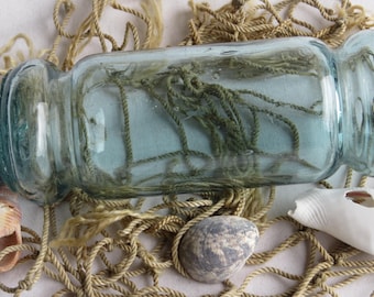 Japanese Glass Float Near MINI JUMBO 5" Roller Maker's Mark Ocean Fishing Decor Authentic