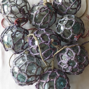 Japanese Glass 5 Floats 3-3.5 Antique Nets Disruptions Mixed Hues