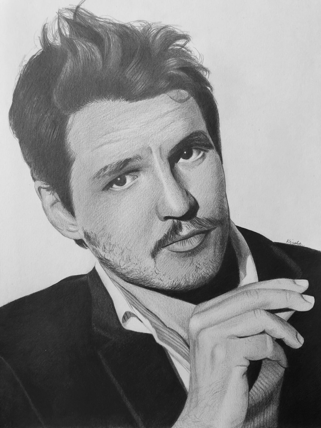 Original Drawing Pedro Pascal 9x12 Etsy
