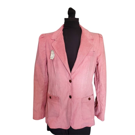 Vintage NOS New 70s Pink Courderoy Blazer Jacket … - image 2