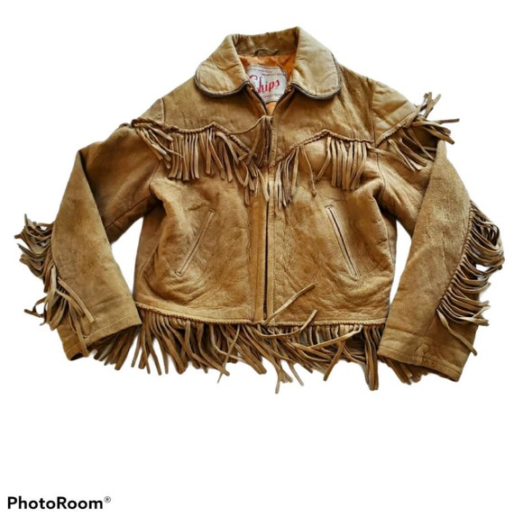 Vintage Childs Buckskin Suede Fringe Western Cowbo