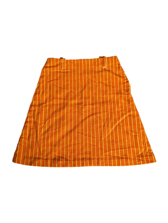Vintage 70s Sears Girls Skirt Groovy Orange Yello… - image 2