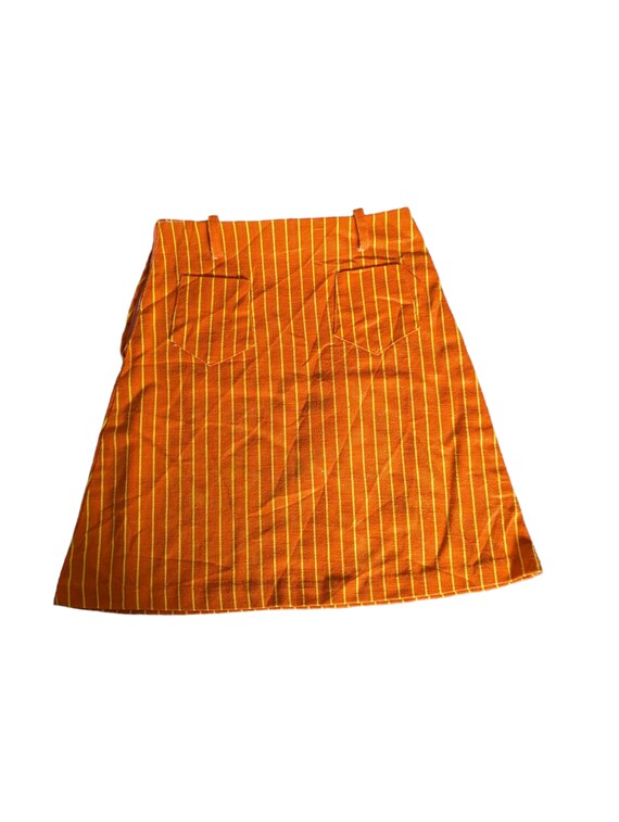 Vintage 70s Sears Girls Skirt Groovy Orange Yello… - image 1