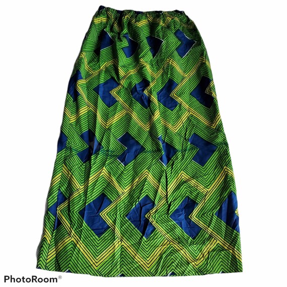 Vintage Retro 60s Maxi Skirt Pop Art Geometric Ps… - image 1