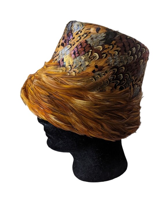 Vintage Pheasant Feather & Wool Women's Cloche Sty