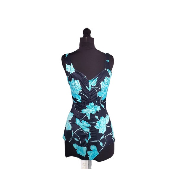 Vintage Maxine of Hollywood One Piece Black & Blu… - image 1