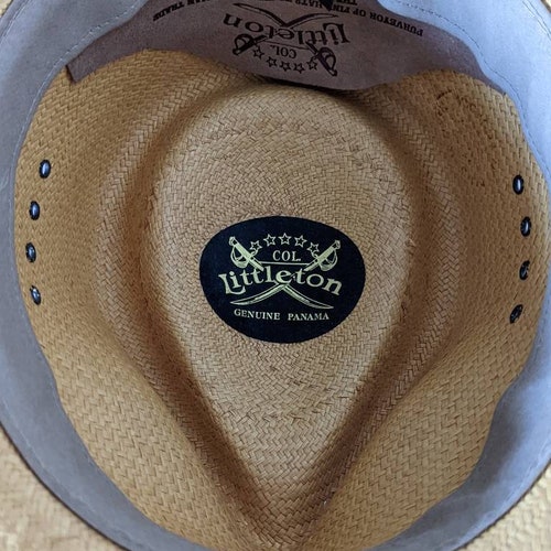Vintage Col. Littleton shops Genuine Panama Hand Woven Straw Hat L / XL