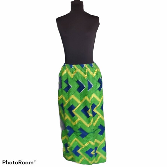 Vintage Retro 60s Maxi Skirt Pop Art Geometric Ps… - image 4