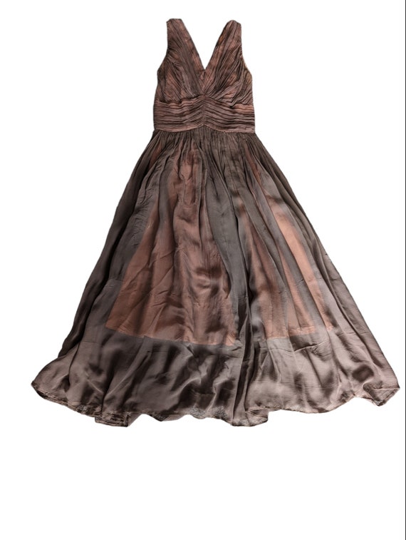 Vintage 50s Montaldos Brown Chiffon Ballerina Coc… - image 4