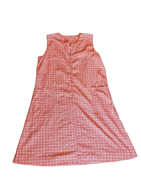 Vintage 60s Mod Red & White Gingham Check Plaid H… - image 5