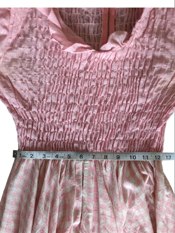 Vintage 70s Pink Gingham Check Country Westen Cot… - image 3