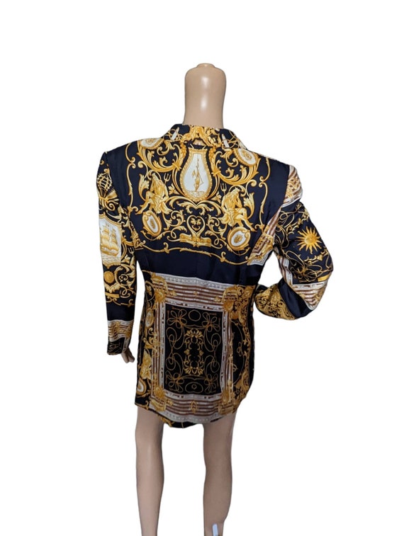 Vintage Louis Feraud Paris Novelty Baroque Silk Shirt Medium 