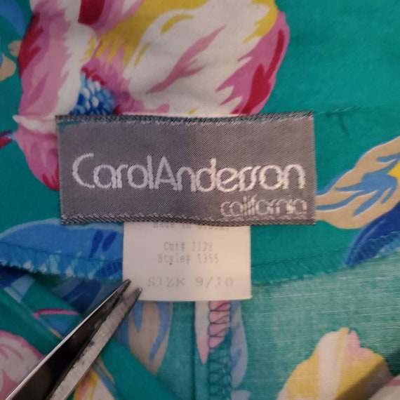 Vintage 80s Carol Anderson Cotton Floral Shawl Co… - image 9