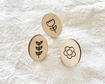 Conjunto de alfileres florales