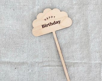 Mini adorno para tarta de nube de feliz cumpleaños