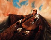 Frank Howell quot TETON CLOUD DREAMER quot Old Man Red Cloud 8 quot x10 quot Native American Print, Drawing, Art Print, Illustration, Wall Decor
