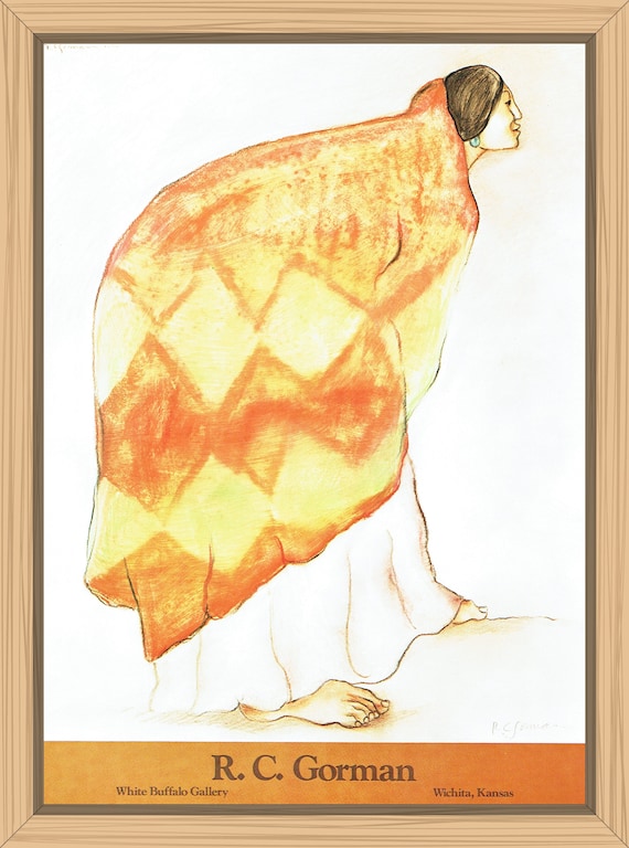 R C Gorman ORANGE SHAWL FINE ART GALLERY Poster Art Free Shipping in US
