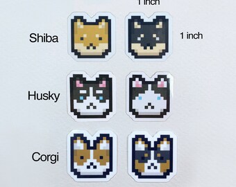 8 Bit Doggo Stickers [Sold in pairs]