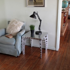 Side Table JetSet in Brushed Finish Aluminum